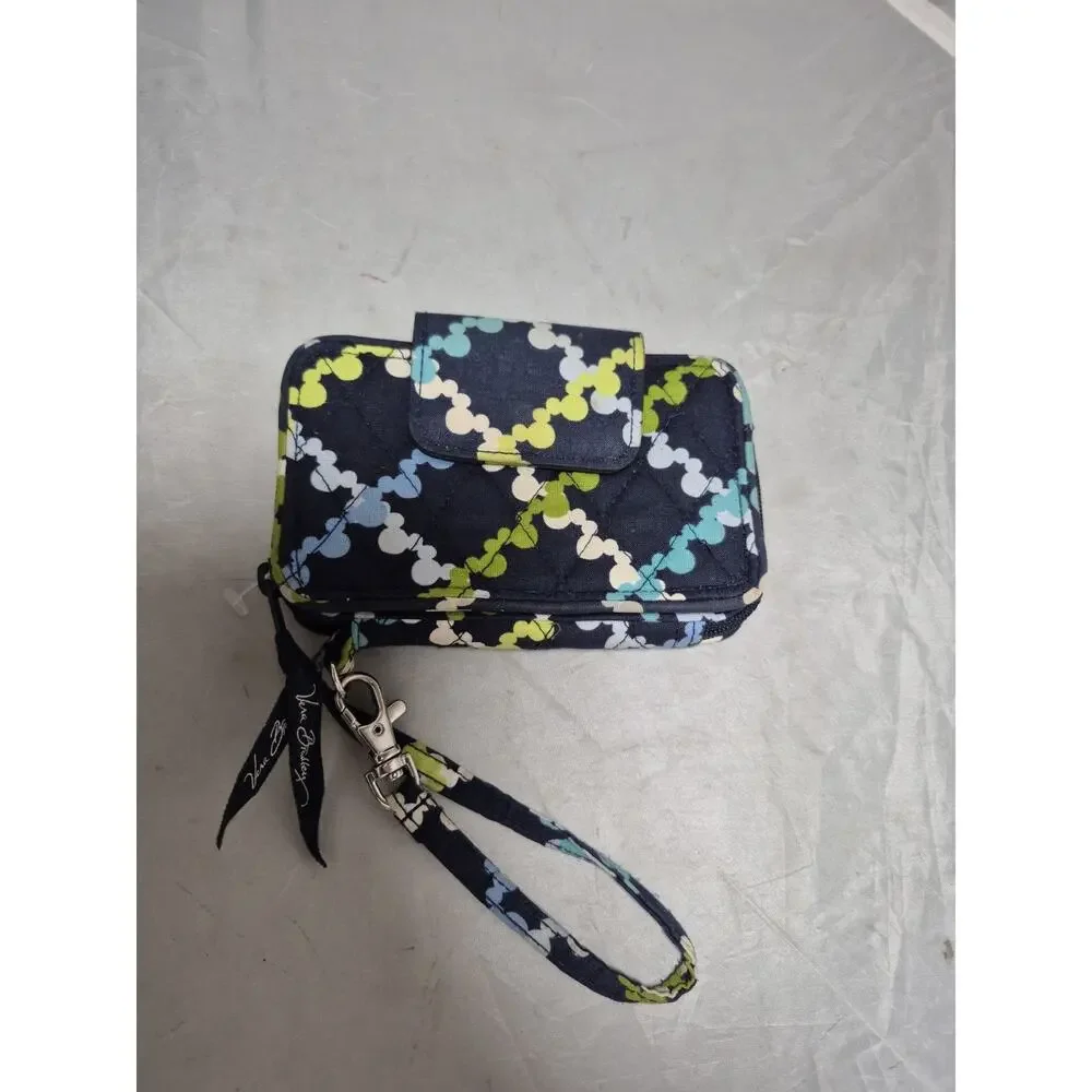 💥 Disney Parks Vera Bradley Where's Mickey Blue ID Wristlet Wallet Phone Case